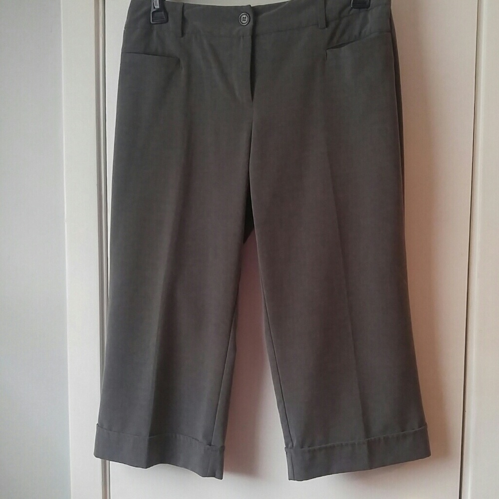 Courtenay Gray Cuffed Crop Dress Pants